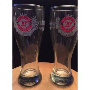 Highland Brewing Co Etched Glass Beer Pilsner  Ashville Brewery 20th Anniv GIFT